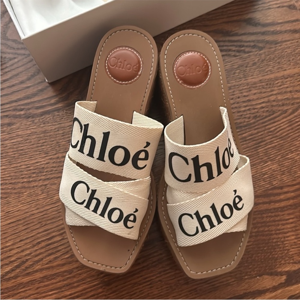 Chloe Cream and Tan Sandals